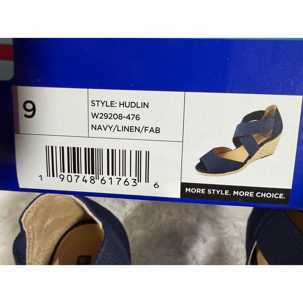 White Mountain Hudlin Navy Blue Espadrille Wedge‎ Sandals W29208-476 Women 9 NEW - Picture 3 of 6